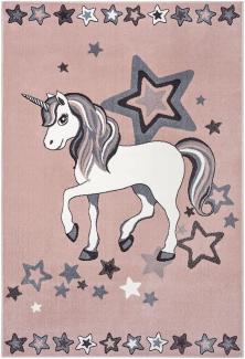 Kurzflor Kinderteppich Unicorn Dream - Pastel pink - 80x150x0,9cm