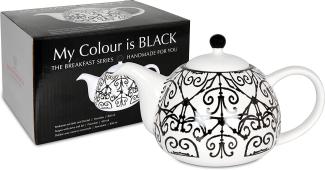Waechtersbach My Colour Is Black! Mallorquin Kanne mit Deckel und Sieb, Teekanne, Kaffeekanne, Keramik, 850 ml, 41 5 966 1181