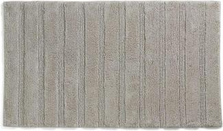Kela Badematte Megan, 80 cm x 50 cm, 100% Baumwolle, Silbergrau, rutschhemmend, waschbar bis 30° C, geeignet für Fußbodenheizung, 23585