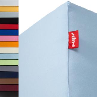 r-up Passt Spannbettlaken 140x200-160x200 bis 35cm Höhe viele Farben 100% Baumwolle 130g/m² Oeko-Tex stressfrei auch für hohe Matratzen (hellblau)