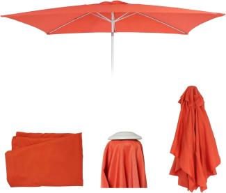 Ersatz-Bezug für Sonnenschirm N23, Sonnenschirmbezug Ersatzbezug, 2x3m rechteckig Stoff/Textil 4,5kg UV 50+ ~ terracotta