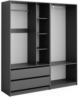 Vicco Kleiderschrank Elmo Anthrazit 80 x 200 cm Set mit 2 Teile