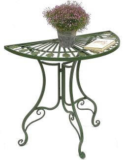 Tisch Halbrund Wandtisch 93995 Beistelltisch Metall 80 cm Gartentisch Halbtisch Halbrundtisch Wandkonsole Konsole Wand