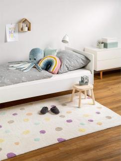 benuta Kinderteppich Bambini Dots, Baumwolle, Beige, 120 x 180. 0 x 2 cm