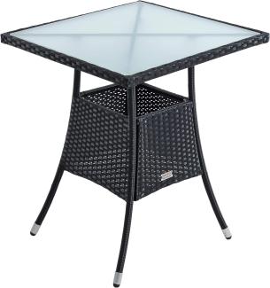 Polyrattan Balkontisch Rattan Tisch Beistelltisch Gartentisch 60 cm Schwarz