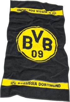 BVB Duschtuch BVB-Duschtuch Emblem 70x140 cm, Baumwolle (Set, 1-St), Mit gewebter Bordüre