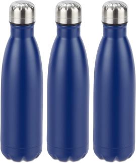 3 x Trinkflasche Edelstahl blau 10028157