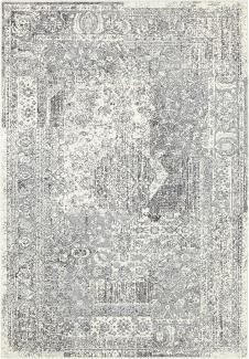 Kurzflor Teppich Plume Grau Creme - 120x170x0,9cm