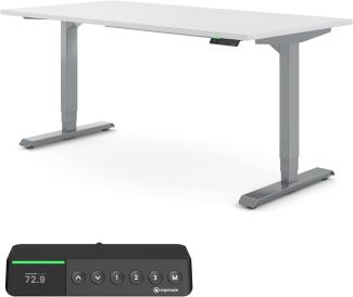 Desktopia Pro X - Elektrisch höhenverstellbarer Schreibtisch / Ergonomischer Tisch mit Memory-Funktion, 7 Jahre Garantie - (Weiß, 180x80 cm, Gestell Grau)