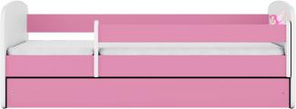 Kocot Kids 'Fee mit Flügeln' Einzelbett pink/weiß 80x160 cm inkl. Rausfallschutz, Matratze, Schublade und Lattenrost