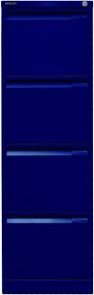 BISLEY Hängeregistraturschrank, einbahnig, DIN A4, 4 HR-Schubladen, Metall, 639 Oxfordblau, 62. 2 x 41. 3 x 132. 1 cm