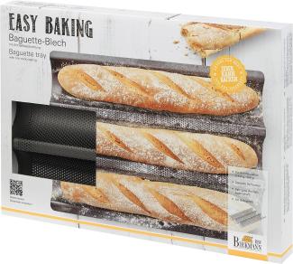 Birkmann Easy Baking Baguette-Blech, Baguette Blech, Backblech, Backzubehör, Karbonstahl, 38. 5 x 28 cm, 881181