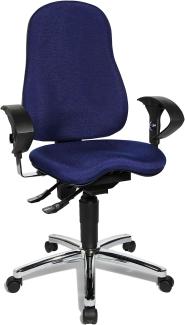 Topstar SI59UG26, Sitness 10 ergonomischer Bürostuhl, Schreibtischstuhl, inkl. höhenverstellbaren Armlehnen, Bezugsstoff blau