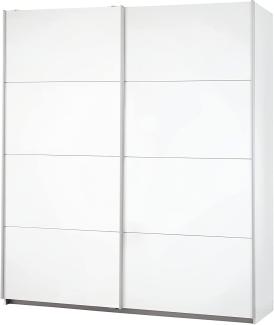 Rauch Möbel Caracas Schrank Kleiderschrank Schwebetürenschrank Weiß 2-türig inkl. Zubehörpaket Classic 4 Einlegeböden, 2 Kleiderstangen, 1 Hakenleiste, BxHxT 226x210x62 cm