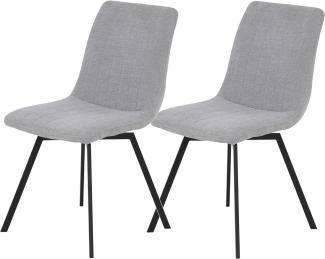 2er Set Stuhl Marion - Webstoff Teddyoptik Grau