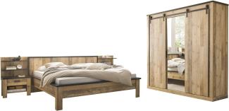 Schlafzimmer komplett Set Stove in Used Wood hell Liegefläche 180 x 200 cm