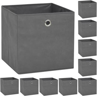 vidaXL Aufbewahrungsboxen 10 Stk. Vliesstoff 32 x 32 x 32 cm Grau