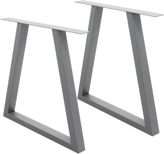 Tischbeine 2er Set Trapez Design 60x72 cm Grau aus Stahl
