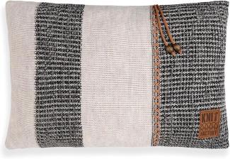 Knit Factory Roxx Kissen 60x40 cm Gestreift Beige Schwarz