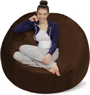 SOFA SACK XXL - Das Neue Komforterlebnis aus den USA - Sitzsack mit Memory Schaumstoff Füllung - Perfekt zum Relaxen im Wohnzimmeroder Schlafzimmer - Samtig weicher Velour Bezug in Schokolade