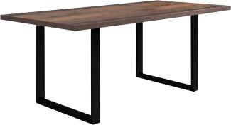 FORTE TABLES Tisch nicht ausziehbar, Holzwerkstoff, Old Wood Vintage, 180 x 74. 7 x 90 cm