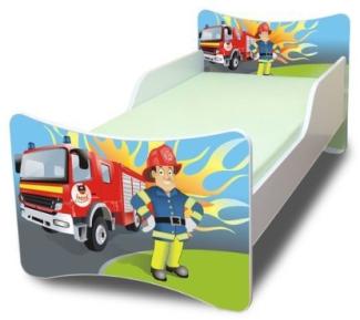 Best for Kids 'Feuerwehr' Kinderbett mit Schaummatratze 90x180 blau