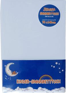 HAHN Jersey-Spannbettlaken für Kinderbett, 70x140 cm, hellblau