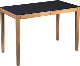 M2 Kollektion Petersson Schreibtisch, Holz, braun, schwarz, B/H/T = 110x75x60cm