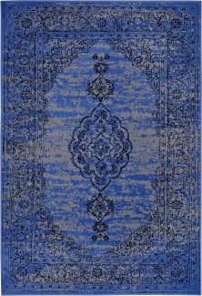Kurzflor Teppich Méridional Jeansblau - 160x230x0,9cm
