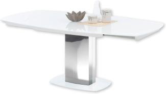 JACKSON Esstisch ausziehbar in Weiß - Ausziehbarer Säulentisch für Ihr Wohn- & Esszimmer - 130-190 x 75 x 105 cm (B/H/T)