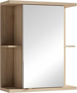 Spiegelschrank, Holzwerkstoff Spanplatte Sonoma Eiche, B 60 x H 70 x T 25 cm