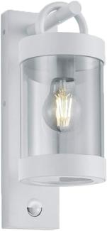LED Außenwandleuchte mit Bewegungsmelder, Laterne Weiß, Höhe 33cm