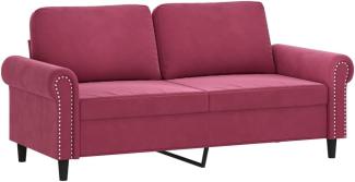 2-Sitzer-Sofa Weinrot 140 cm Samt (Farbe: Rot)