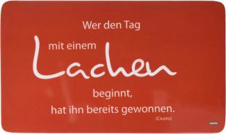 Kesper 323-12 Frühstücksbrettchen mit Text Lachen, 23,5 x 14 cm, Melamin, rot