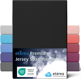 etérea Premium Jersey Spannbettlaken Schwarz 180x200 - 200x200 cm