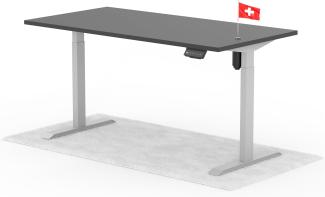 elektrisch höhenverstellbarer Schreibtisch ECO 160 x 80 cm - Gestell Grau, Platte Anthrazit
