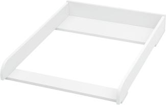 WOLTU Wickelaufsatz für Kommode mit Tiefe 48 cm, Wickelauflage aus MDF, Wickeltischaufsatz 60x10,5x80 cm, Wickelplatte Weiß, mit Seitenwänden