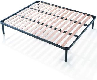 EVERGREENWEB Orthopädisches Bett Lattenrost 140x200 hoch 35cm Leisten Extra Komfort aus Buche Holz Verstärkt mit 4 Füße Abnehmbar Rahmen aus Stahl Bettgestell für alle Betten und Matratzen Doppelbett