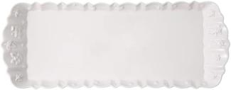 Villeroy und Boch - Toy's Delight Royal Classic Königskuchenplatte, rechteckiger Servierteller mit Reliefmuster, Premium Porzellan, 40 x 16 cm, weiß