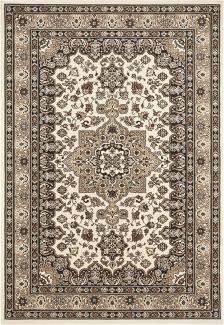 Orientalischer Kurzflor Teppich Parun Täbriz Ivory Beige - 200x290x0,9cm