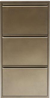 Kare Design Schuhschrank Caruso mit 3 Klappen, Gold/Bronze, Schuhablage für 6 Paar Schuhe, 103 x 50 x 14 cm