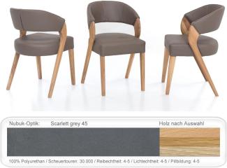6x Stuhl Alani 1 Varianten Polsterstuhl Esszimmerstuhl Massivholzstuhl Buche natur geölt, Scarlett grey