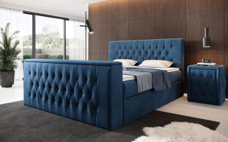 Boxspringbett Vulnero mit TV Lift und Stauraum 180x200 Blue H2