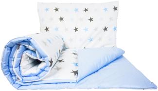 2 Stück Baby Kinder Quilt Bettdecke & Kissen Set 80x70 cm passend für Kinderbett oder Kinderwagen Muster 20