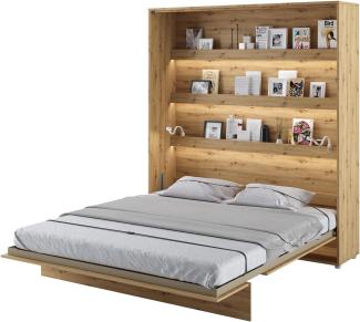 MEBLINI Schrankbett Bed Concept - Wandbett mit Lattenrost - Klappbett mit Schrank - Wandklappbett - Murphy Bed - Bettschrank - BC-13 - 180x200cm Vertikal - Artisan Eiche