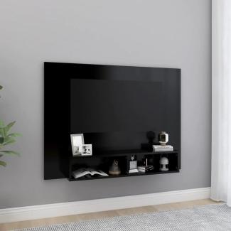 TV-Wandschrank Schwarz 120x23,5x90 cm Spanplatte [808270]