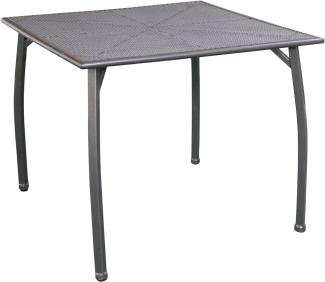 greemotion Gartentisch Toulouse eckig, quadratischer Tisch aus kunststoffummanteltem Stahl, Esstisch mit Niveauregulierung, eisengrau, ca. 90 x 90 x 74 cm