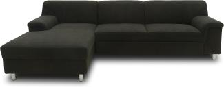 DOMO. collection Jamie Ecksofa, Sofa mit Schlaffunktion, Couch in L-Form, modernes Schlafsofa, anthrazit, 251x150x72 cm