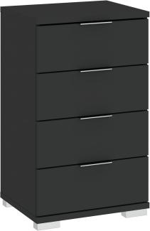 Oggi Lenci Kommode mit 4 Schubladen Schwarz 78x42x46cm Płyta Laminowana Matowe Wykończenie 16mm cJSON SafVTROL