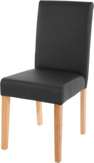 Esszimmerstuhl Littau, Küchenstuhl Stuhl, Kunstleder ~ schwarz matt, helle Beine